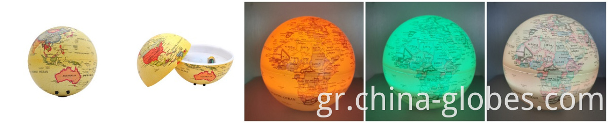 spinning globe with led lighting